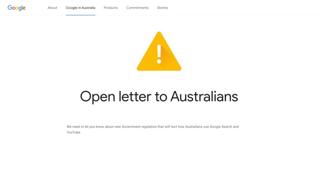 Google Australia Notice